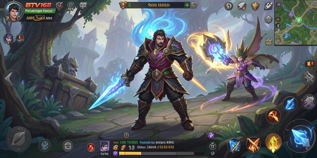Tampilan gameplay epik dalam BTV168 dengan pertarungan aksi yang seru.