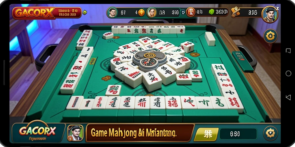 Tampilan gameplay Mahjong yang seru dan menantang di GACORX.