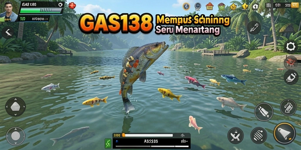 Gameplay GAS138 yang realistis dengan aksi memancing yang seru.