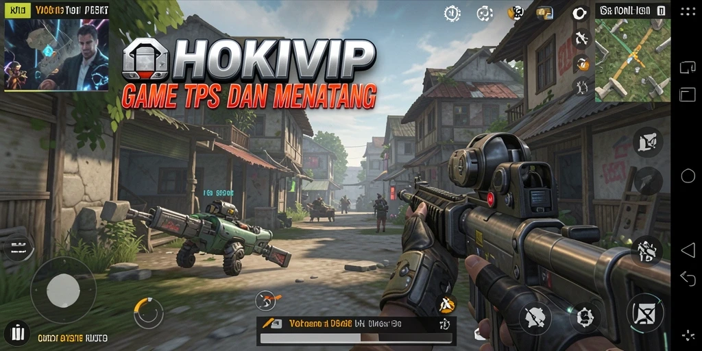 Screenshot utama HOKIVIP menunjukkan momen intens dalam gameplay TPS.