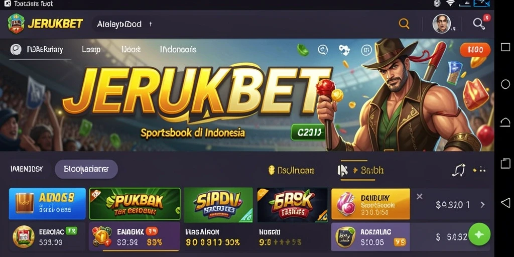Tampilan utama JERUKBET dengan berbagai pilihan taruhan olahraga.