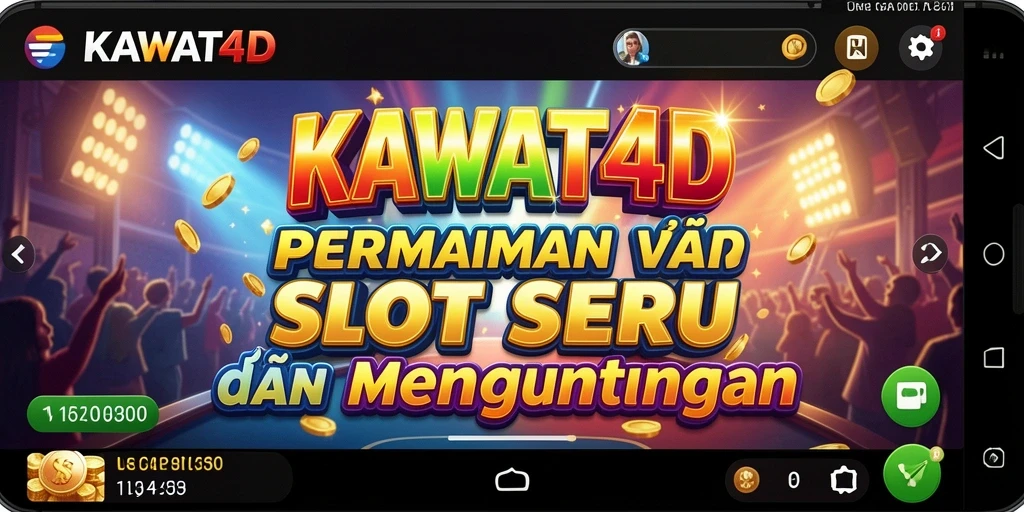 Tampilan layar permainan KAWAT4D yang menarik dengan gulungan yang berputar.