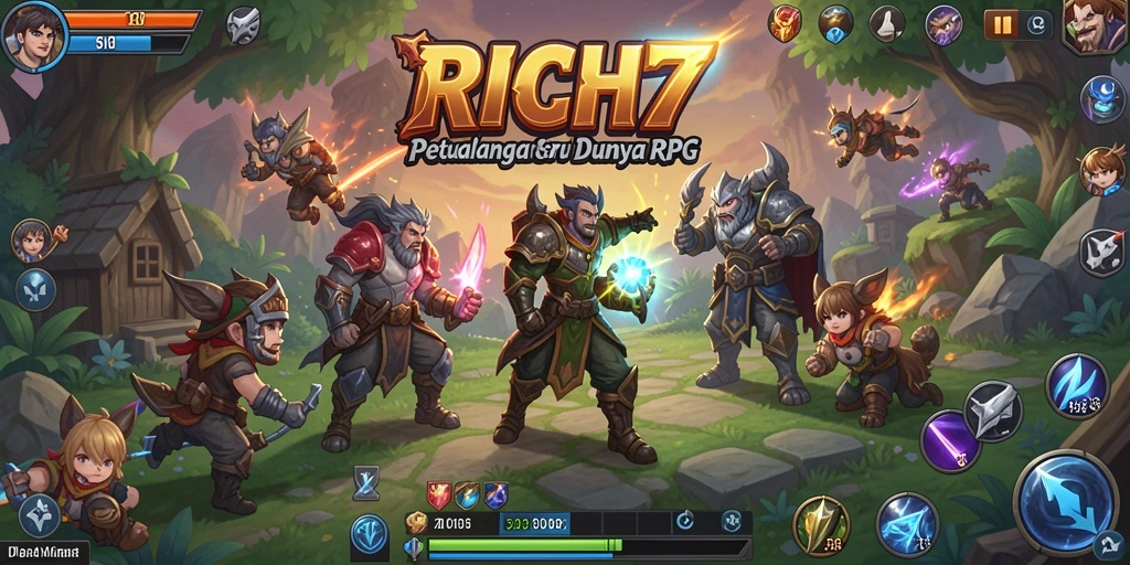 Tampilan gameplay RICH7 yang menampilkan aksi seru dan eksplorasi dunia.