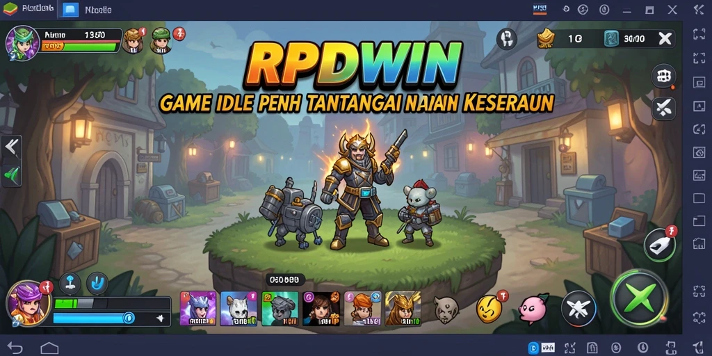 Screenshot utama RPIDWIN menampilkan karakter yang aktif dalam gameplay Idle.